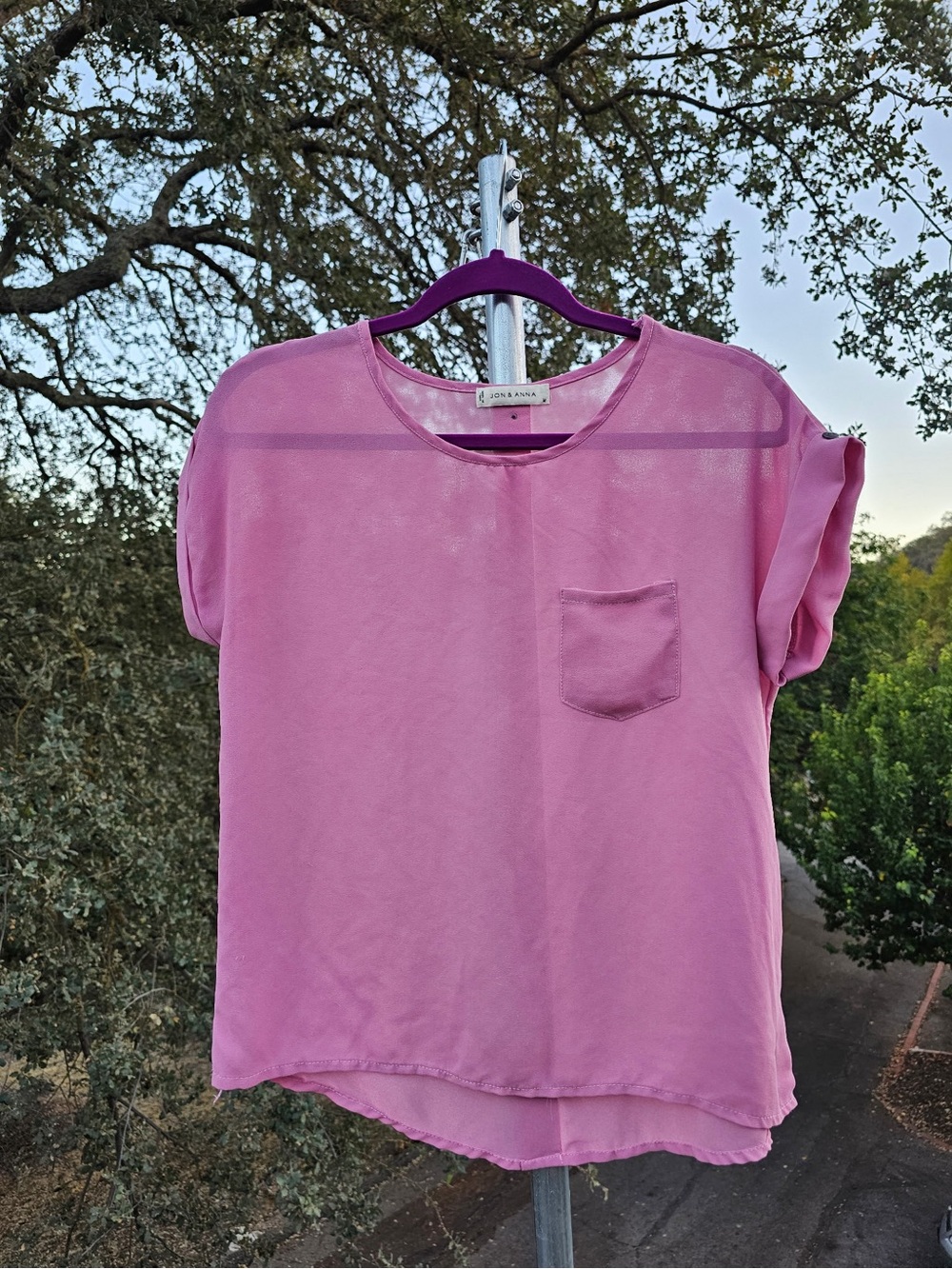 Jon & Anna Dusty Rose Short Sleeve Pocket Tee